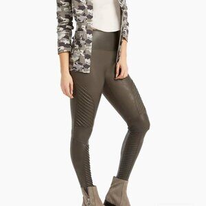 SPANX Black Faux Leather Moto Leggings SIZE 1X